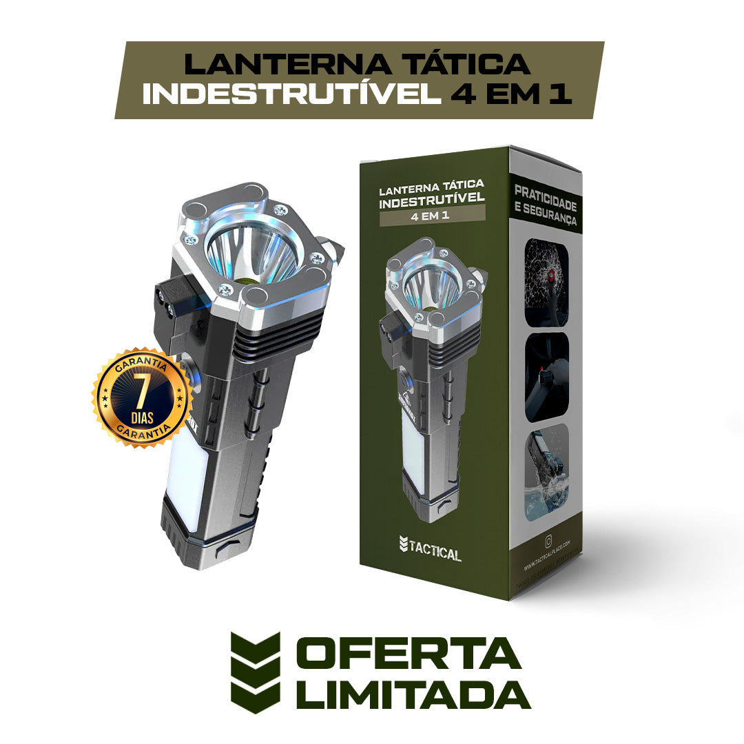 Lanterna Tática Indestrutível 4 em 1 - Ultra Potência - [ÚLTIMO DIA NA PROMOÇÃO E FRETE GRÁTIS]