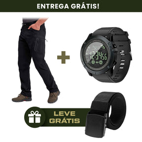 CONJUNTO RELÓGIO MILITAR SPORT + CALÇA MILITAR TACTICAL [GRÁTIS CINTO CLASSIC TÁTICO]