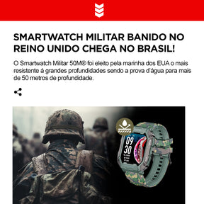 Smartwatch Militar A Prova D’Água 50M® [PROMOÇÃO E FRETE GRÁTIS APENAS HOJE]