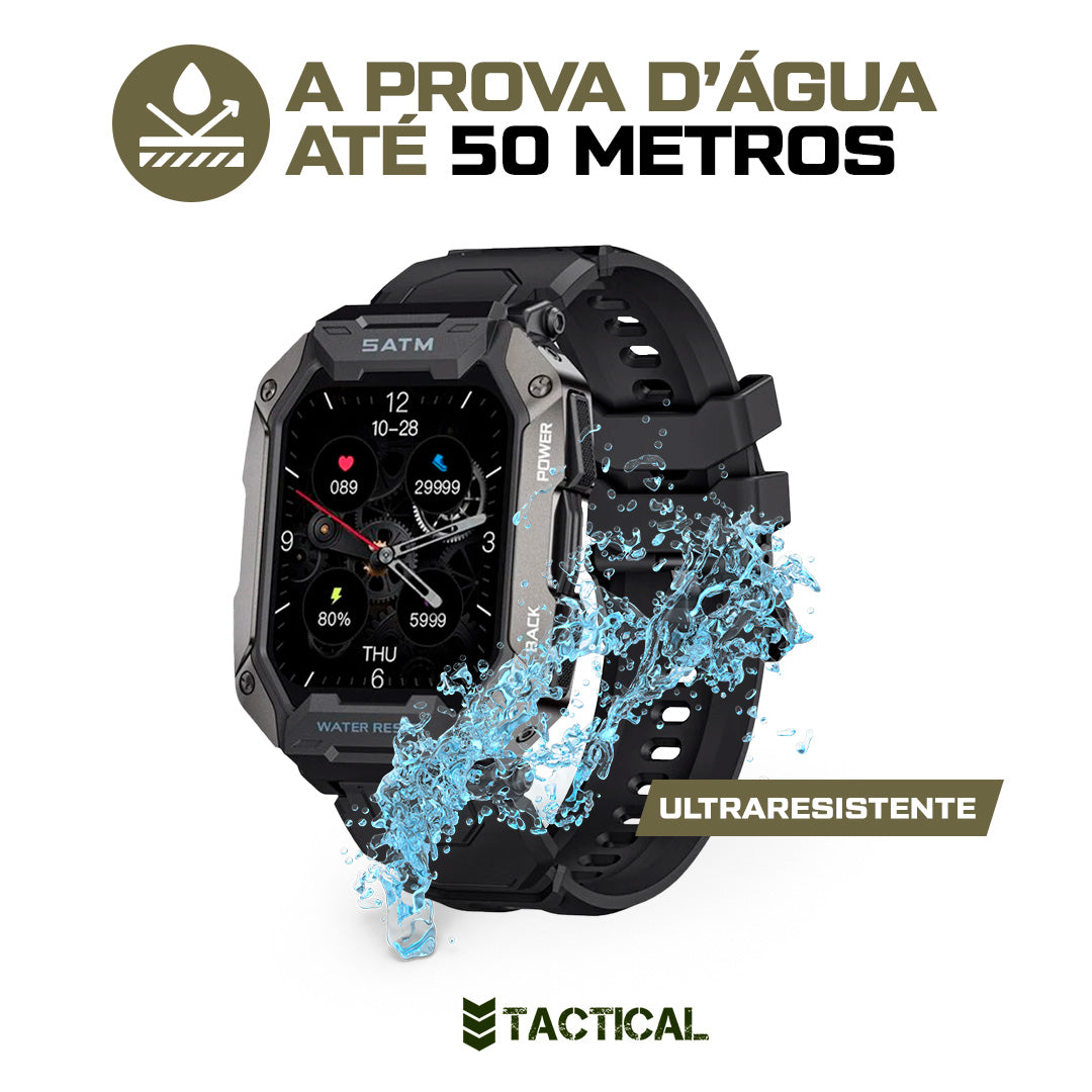 Smartwatch Militar A Prova D’Água 50M® [PROMOÇÃO E FRETE GRÁTIS APENAS HOJE]